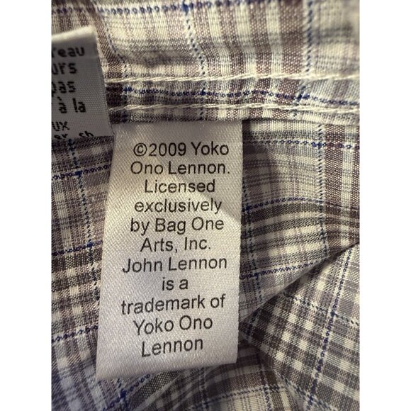 John Lennon Yoko Ono 2009 Men’s L Flip Cuff Dress Shirt Long Sleeve - Picture 8 of 11